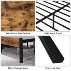 Yaheetech Metal Bed Frame With Headboard And Footboard Mattress Foundation Slatted Bed Base -Furniture GUEST c73622c1 02ab 4c74 8f10 9f89d2491c6c