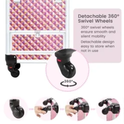 Yaheetech Rolling Makeup Train Case Aluminum Cosmetic Case -Furniture GUEST c74b87c2 5290 46fe b4ec 1606f4dc99e7