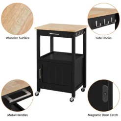 Yaheetech Rolling Kitchen Island Trolley Cart With Open Shelf And Storage Cabinet 11 Yaheetech Rolling Kitchen Island Trolley Cart With Open Shelf And Storage Cabinet -Furniture GUEST c7af318e 5f84 4231 9553 3180ba67234a