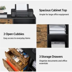 Yaheetech Vintage File Cabinet With 3 Drawers For Home And Office -Furniture GUEST c80626fd 6ad5 4fb2 9aed 23d23b75c86a