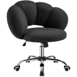 Yaheetech Boucle Upholstered Rolling Makeup Vanity Chair -Furniture GUEST c8148c40 b7be 4304 86f2 ca0819f23aca