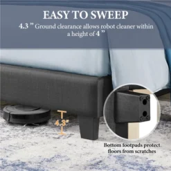 Yaheetech Upholstered Bed Frame With Wing Side -Furniture GUEST c8242920 782d 47ba b4e8 76a9c1a5621d