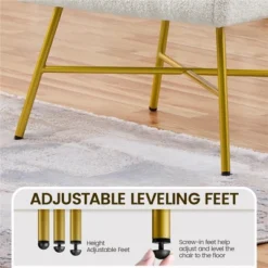 Yaheetech Boucle Barrel Chair Accent Chair With Armrest, White -Furniture GUEST c825cbdd aa48 41b0 8005 aac6bc499250