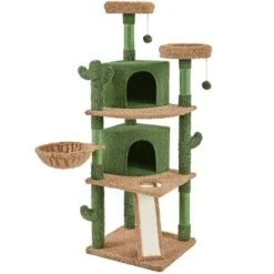Yaheetech 66inch Cactus Cat Tree With Natural Sisal, Green/Brown -Furniture GUEST c8489c1e 2569 40a9 87f1 4bae4deb55a3