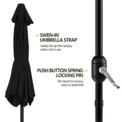Yaheetech 9FT Patio Umbrella Market Umbrella With Button Tilt And Crank -Furniture GUEST c88ee492 b396 4d85 a65b b387c227f6e6
