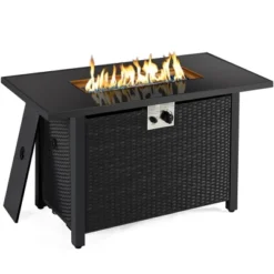 Yaheetech Outdoor Gas Fire Pit Table 43 Inch With Tempered Glass Tabletop -Furniture GUEST c8a7d534 6d5e 4635 acbf 8debc021d02f