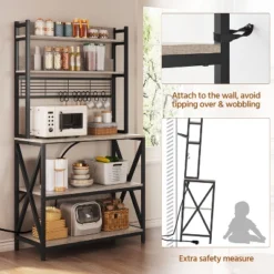 Yaheetech 5-Tier Kitchen Baker's Rack With Power Outletsa And LED Light For Kitchens, Living Rooms -Furniture GUEST c8b563c7 c875 47fa b49a 227ce854425f