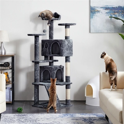 Yaheetech 61.5"H Cat Tree With 2 Condos For Kittens Small Cats 1 Yaheetech 61.5"H Cat Tree With 2 Condos For Kittens Small Cats