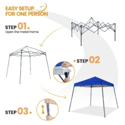 Yaheetech 10x10ft Waterproof Pop-Up Canopy With Carrying Bag, White/Blue -Furniture GUEST c951a5a9 74c5 4653 b3e4 ade7bf60f61f