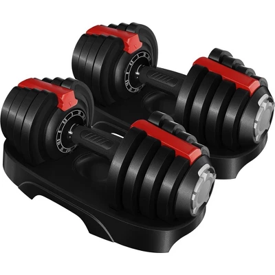 Yaheetech 2 X11-in-1 Adjustable Dumbbell Weight From 3LBS To 28LBS For Home Gym, Black 7 Yaheetech 2 X11-in-1 Adjustable Dumbbell Weight From 3LBS To 28LBS For Home Gym, Black - Image 7