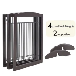 Yaheetech 31.5″ Height Pet Gate With Wood And Wire For Doorway -Furniture GUEST c97e230c ee9f 4e6e 9f83 e800234222d9