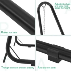 Yaheetech Adjustable Hammock Chair Stand, Black -Furniture GUEST ca2261fd 2a07 46ac ae6c 429f6bcdb2d8