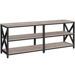 Yaheetech Vintage TV Stand For TV Up To 70 Inches 3-Tier TV Console Table -Furniture GUEST caf2c191 c880 48d1 9d0a 467c9ac7f1bc