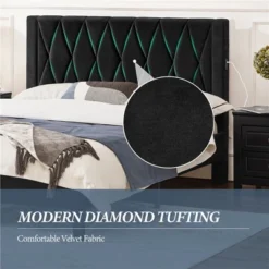 Yaheetech Upholstered Bed Frame With Built-In USB Ports -Furniture GUEST cb3a4f7c c358 4403 98f3 d003774fee61