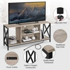 Yaheetech Industrial TV Stand TV Console With Storage -Furniture GUEST cb680b31 02d1 41a2 9c26 c86cf092d7ab