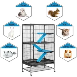 Yaheetech 54in 2-Story Removable Ramp & Platform Small Pet Cage -Furniture GUEST cb9ea67b ebf8 440d 8578 a16cdf887a19