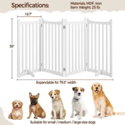 Yaheetech 36inch Freestanding Wooden Fence Foldable Pet Gate -Furniture GUEST cc21610d 9025 4f02 846a 5ef363f5b4bf