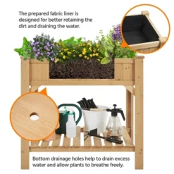 Yaheetech 8-Pocket Wood Elevated Garden Planter With Fabric Liner Light Brown 10 Yaheetech 8-Pocket Wood Elevated Garden Planter With Fabric Liner Light Brown -Furniture GUEST cdbf4904 7c2b 420f b101 6f6523010ea7