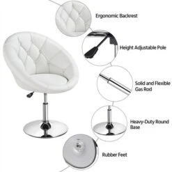 Yaheetech Height Adjustable Swivel Upholstered Round Accent Chair Barrel Chair 13 Yaheetech Height Adjustable Swivel Upholstered Round Accent Chair Barrel Chair -Furniture GUEST cde1a208 0273 4a6b b722 76c82de02448