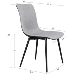 Yaheetech Set Of 4 Dining Chairs With Ventilate Fabric Cushion Metal Legs For Kitchen Living Room, Gray -Furniture GUEST cded880e 4cd1 41a0 a73c 7ef8d6161b8b