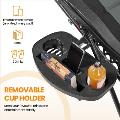 Yaheetech 29in Padded Outdoor Zero Gravity Chair 6 Yaheetech 29in Padded Outdoor Zero Gravity Chair - Image 6