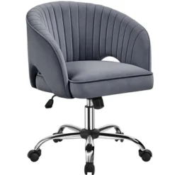 Yaheetech Rolling Office Chair Armchair With Tufted Barrel -Furniture GUEST d06b7cf9 32e1 4e07 b7a8 3270bedd2a1c