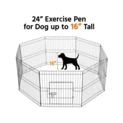 Yaheetech 24"H 8-Panel Metal Dog Playpen For Puppy -Furniture GUEST d0890d97 3bcc 4b88 9351 dea0595fea15