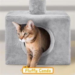 Yaheetech 7.4-8.7ft Adjustable Floor-to-Ceiling Cat Tree With Condo And Scratching Posts -Furniture GUEST d0b6d848 1de8 4e4f bc2a 10ae75275368