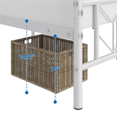 Yaheetech Queen Size Vintage Metal Bed Frame With Headboard, White 6 Yaheetech Queen Size Vintage Metal Bed Frame With Headboard, White - Image 6