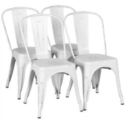 Yaheetech Pack Of 4 Stackable Classic Metal Dining Chair For Indoor Outdoor -Furniture GUEST d10d5bee 192e 43cd a187 5d850f47f953