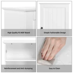 Yaheetech 3 Tier Wall Mounted Storage Cabinet With Adjustable Shelf -Furniture GUEST d191c352 4226 4b75 a948 289b4ce38f09