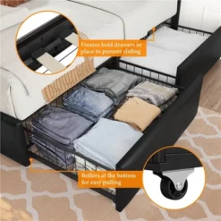 Yaheetech Full Storage Bed Frame With 4 Storage Drawers And USB Ports -Furniture GUEST d2049ee4 75d2 46b5 952f b4f866e09b7b