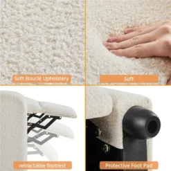 Yaheetech Upholstered Adjustable Boucle Recliner Chair With Pocket Spring -Furniture GUEST d20f8145 d354 45a3 9d78 06715ccda36e