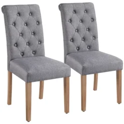 Yaheetech 2pcs Classic Fabric Upholstered Dining Chair Kitchen Chair 19 Yaheetech 2pcs Classic Fabric Upholstered Dining Chair Kitchen Chair -Furniture GUEST d26386c8 c76a 45da b46b 3d266a9edc87