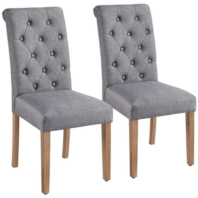 Yaheetech 2pcs Classic Fabric Upholstered Dining Chair Kitchen Chair 8 Yaheetech 2pcs Classic Fabric Upholstered Dining Chair Kitchen Chair - Image 8