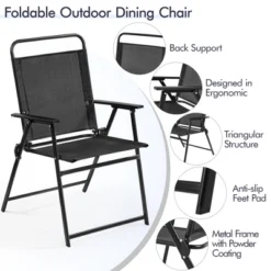 Yaheetech Set Of 4 Outdoor Foldable Dining Chairs With Backrest And Armrests 10 Yaheetech Set Of 4 Outdoor Foldable Dining Chairs With Backrest And Armrests -Furniture GUEST d2f70c05 98e9 4661 8a26 2ebd2fd523b5 1