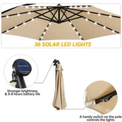 Yaheetech 10 Ft Patio Offset Umbrella With Crank & Cross Base -Furniture GUEST d31b8ef6 a321 4a38 bf2a 20b6b6169c08