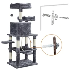 Yaheetech 59" Large Cat Tower With Plush Perch 15 Yaheetech 59" Large Cat Tower With Plush Perch -Furniture GUEST d3610558 a960 48d8 94ed 93f647915d3f