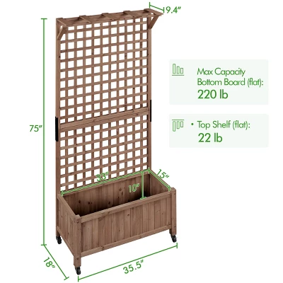 Yaheetech 72"H Wood Planter Raised Bed With Trellis 2 Yaheetech 72"H Wood Planter Raised Bed With Trellis - Image 2