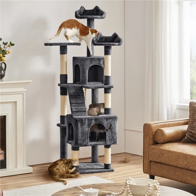Yaheetech 72″ Height Cat Tree Cat Condos For Small/Medium Cats Dark Gray 1 Yaheetech 72″ Height Cat Tree Cat Condos For Small/Medium Cats Dark Gray