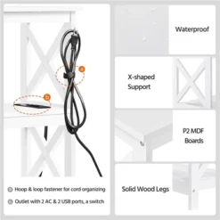 Yaheetech 3-Tier Wooden Console Table With Power Outlet Entryway Table 13 Yaheetech 3-Tier Wooden Console Table With Power Outlet Entryway Table -Furniture GUEST d4e39c94 1762 47a6 9831 cf6641c3dac5