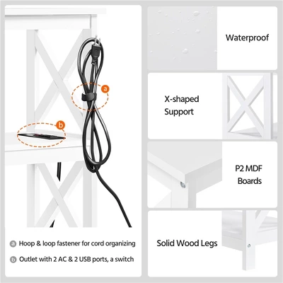 Yaheetech 3-Tier Wooden Console Table With Power Outlet Entryway Table 3 Yaheetech 3-Tier Wooden Console Table With Power Outlet Entryway Table - Image 3