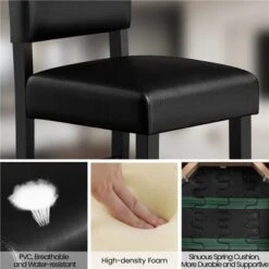 Yaheetech 24.6" H Upholstered Counter Bar Stool, Black -Furniture GUEST d59287f4 3394 4e8c 821c 29bd058fdbdc
