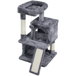 Yaheetech 36"H Cat Tree House With 2 Condos For Small Cats Kittens