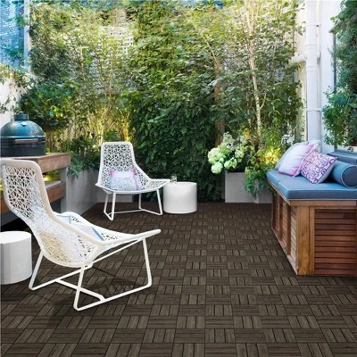 Yaheetech Pack Of 27 Waterproof Plastic Interlocking Fir Wood Flooring Tiles 2 Yaheetech Pack Of 27 Waterproof Plastic Interlocking Fir Wood Flooring Tiles - Image 2