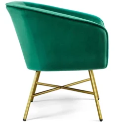 Yaheetech Velvet Upholstered Accent Chair With Backrest Armrest For Living Room -Furniture GUEST d72435fa 18ba 48fc 81b0 52119f61c266