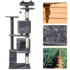 Yaheetech 70"H Cat Tree With 2 Condos For Kittens Small Cats -Furniture GUEST d766795b 0c07 4e97 9018 4f603d22076a