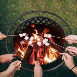 Yaheetech 36" Outdoor Round Fire Pit Patio Garden Bonfire With Spark Screen And Poker -Furniture GUEST d7c9bf2a d4c4 4f2d a3f4 79b5708fb98f