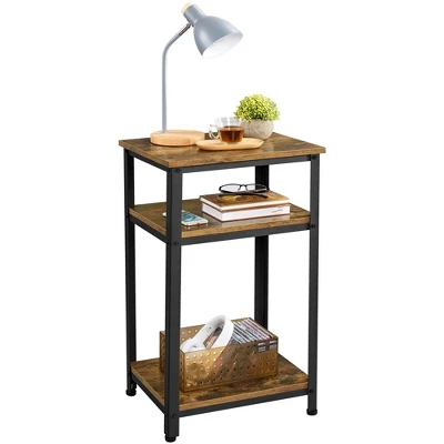 Yaheetech Tall End Table Accent Table, 30 In Industrial Side Table With Strong Wooden Shelves 1 Yaheetech Tall End Table Accent Table, 30 In Industrial Side Table With Strong Wooden Shelves