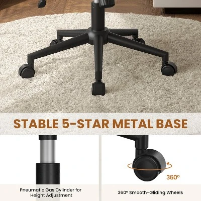 Yaheetech Swivel Desk Chair With No Arms For Home Office Study Bedroom 6 Yaheetech Swivel Desk Chair With No Arms For Home Office Study Bedroom - Image 6